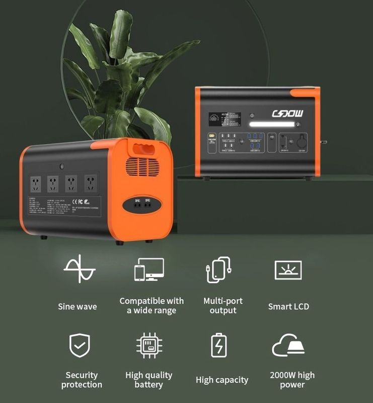 AT22 Ηλιακός γεννήτης 2200W 220V 110V LiFePO4 Φορητό Ηλιακό Σταθμό Ηλιακής Ενέργειας Πορτοκαλί Μαύρο