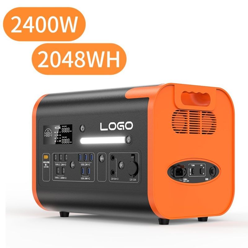 2400W/2048wh/LiFePO4 φορητή ηλιακή γεννήτρια για εξωτερική λειτουργία προστασίας από υπερφόρτωση