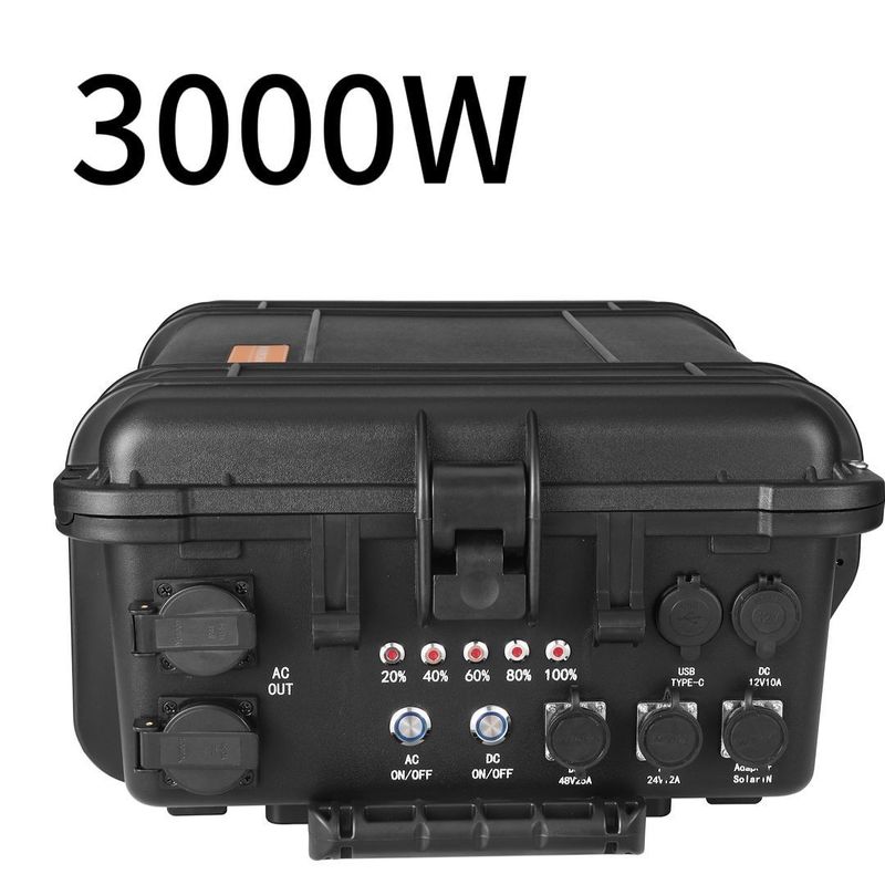 Φορητός γεννήτης ενέργειας 3000W/3000wh Κέντρο ηλεκτροπαραγωγής για επείγουσα εξωτερική τροφοδότηση